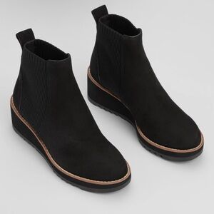 New Eileen Fisher Lilou Nubuck and Recycled Stretch Knit Bootie